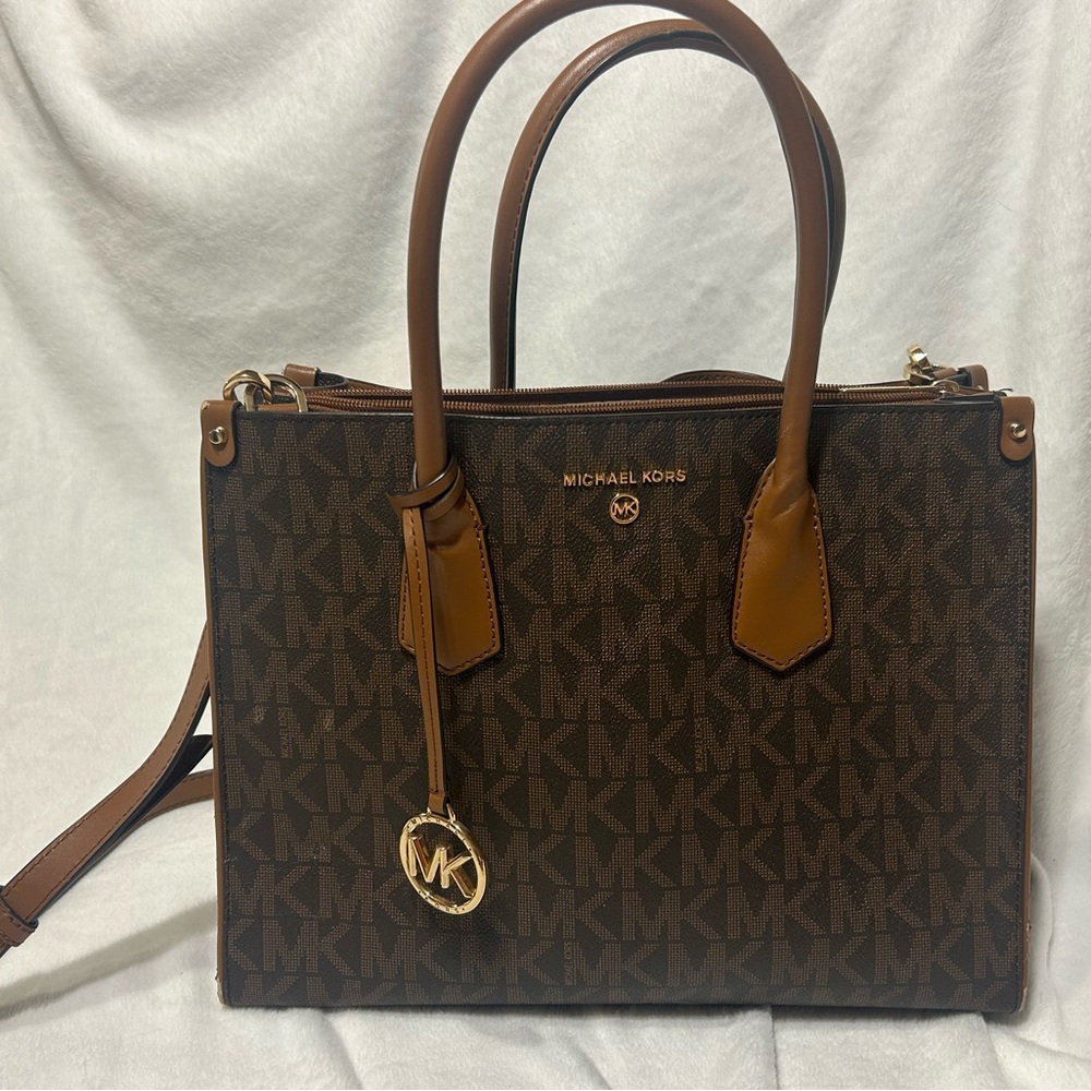 Michael Kors Brown Monogram Satchel